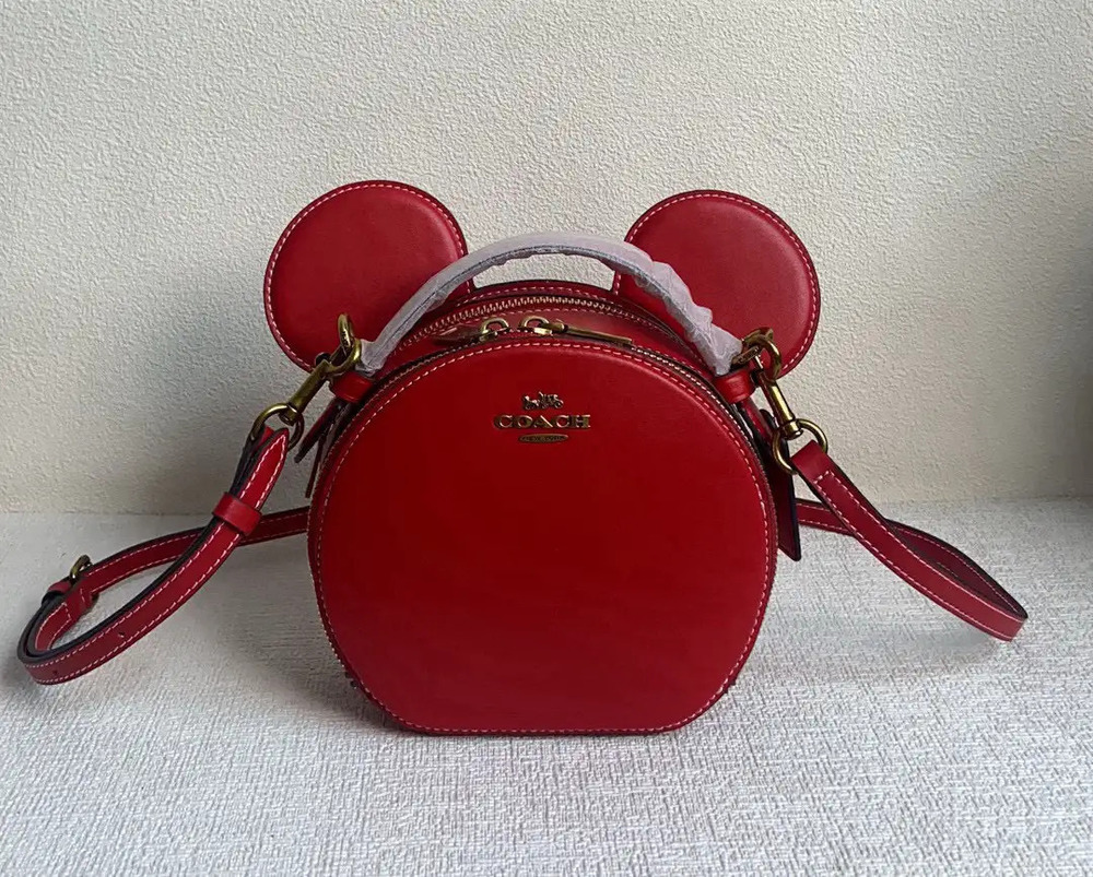 Coach Mickey Mouse Round Cake Bun Crossbody Bag - Picture 5 of 8